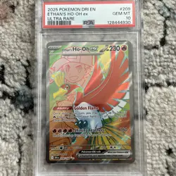 2025 POKEMON DRI EN-DESTINED RIVALS ULTRA RARE #209 ETHAN'S HO-OH EX PSA 10 - Image 1