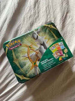 Pokemon TCG 2022 Arceus Factory Sealed Treasure Chest Lunch Box Tin - Image 1