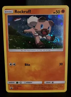 Rockruff SM120 Black Star Promo HD Galaxy Swirl ?? - Image 1