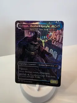 Batman The Dark Knight FOIL Borderless Playtest Card Mtg DC Universe Comics - Image 2