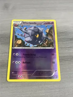 Whirlipede 53/114 Reverse Holo Uncommon Black and White Pokemon Card - Image 1