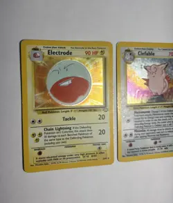 1999 WOTC Pokemon Card Jungle Holo Lot Clefable 1/64 + Electrode 2/64 Original! - Image 2