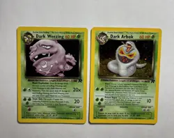 Team Rocket Holo Lot - Dark Weezing 14/82 + Arbok #2 WOTC Pokemon Cards NM Mint! - Image 1