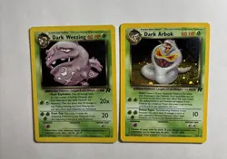 Team Rocket Holo Lot - Dark Weezing 14/82 + Arbok #2 WOTC Pokemon Cards NM Mint! - Image 2