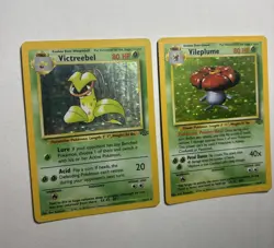 ??1999 WOTC Pokemon Card TCG Jungle Holo Lot Vileplume 15/64 + Victreebel 14/64 - Image 2