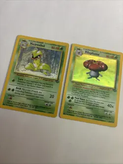 ??1999 WOTC Pokemon Card TCG Jungle Holo Lot Vileplume 15/64 + Victreebel 14/64 - Image 4