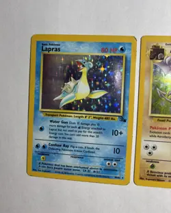1999 Fossil Holo Lot - Lapras 10/62 + Aerodactyl 1/62 - WOTC Pokemon Card TCG LP - Image 2