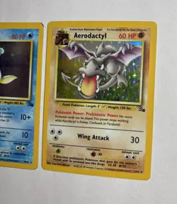 1999 Fossil Holo Lot - Lapras 10/62 + Aerodactyl 1/62 - WOTC Pokemon Card TCG LP - Image 3
