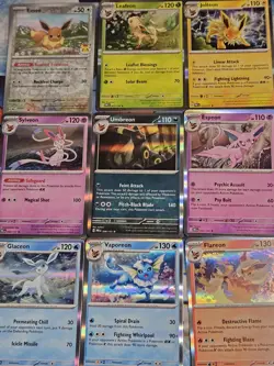 Pokemon Eeveelution Evolution 8 Holo Rare Prismatic Card Set + Pokemon Day Eevee - Image 1