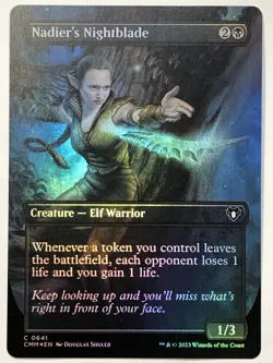 MTG TCG - Nadier's Nightblade 0641 Foil Borderless Commander Masters - NM - Image 1