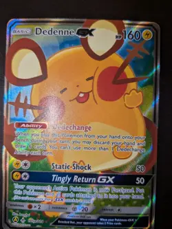 Pokemon TCG Dedenne GX Alternate Art Promo Holo Card 195a/214 - Image 1