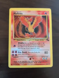 Moltres 27/62 Fossil Unlimited Nonholo Rare 1999 NM Pokemon TCG - Image 1