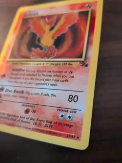 Moltres 27/62 Fossil Unlimited Nonholo Rare 1999 NM Pokemon TCG - Image 3