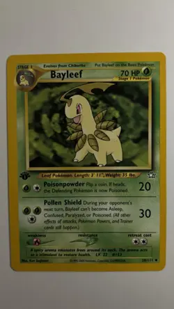 Pokemon TCG Bayleef 28/111 Neo Genesis 1st Edition Non-Holo Regular NM - Image 1