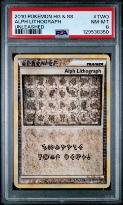 2010 POKEMON HEARTGOLD & SOULSILVER UNLEASHED #TWO ALPH LITHOGRAPH PSA 8 - Image 1