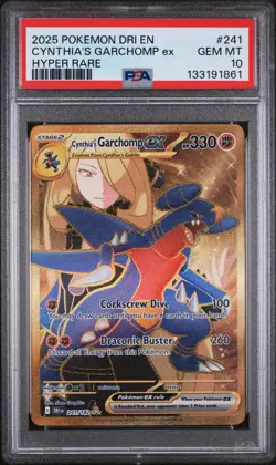 PSA 10 Gem Mint Pokemon Cynthia's Garchomp ex Destined Rivals Ultra Rare #241 ?? - Image 1