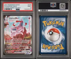 2021 Pokemon TCG Espeon Vmax Fa #270/264 Fusion Strike-Secret PSA 9 - Image 2