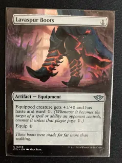 Lavaspur Boots (OTJ MTG) ALTERED with extended art, hand painted! - Image 1