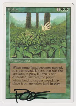 Signed Kudzu MP Revised Edition Artist Mark Poole 1994 MTG Magic Reserved List! - Image 1