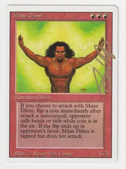 Gold Signed Mijae Djinn HP Revised Artist Susan Van Camp 1994 MTG Magic Rare! - Image 1