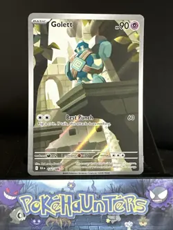 Pokemon Card Golett 122/086 Black Bolt Illustration Rare Holo Near Mint - Image 1