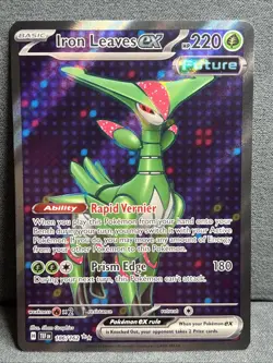 Pokemon Iron Leaves ex 186/162 Temporal Forces SV Ultra Rare Full Art - Image 1