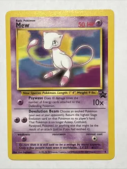 Mew # 8 Black Star Promo Non Holo WotC 1999 Vintage Pokemon TCG Card LP - Image 1
