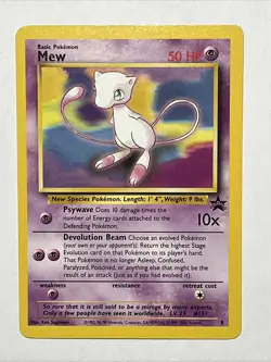 Mew # 8 Black Star Promo Non Holo WotC 1999 Vintage Pokemon TCG Card LP - Image 2