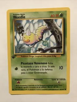 1st Edition Weedle 69/102 - NM Near Mint Spanish Base Set Pokemon Card - Image 1