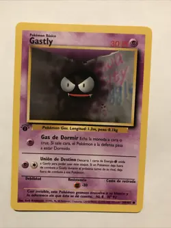 Pokemon TCG Gastly Base Set Spanish 50/102 1st Edition Common Card - Image 1