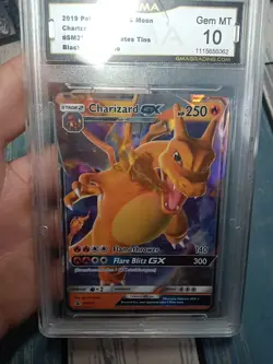 GMA 10 Mint 2019 Pokemon Hidden Fates CHARIZARD GX SM211 Promo CRACKED SLAB! - Image 5