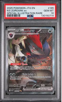 2025 POKEMON JTG EN-JOURNEY TOGETHER #185 N'S ZOROARK EX PSA 10 - Image 3