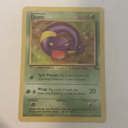 Ekans 46/62 Fossil 1st Edition Common Vintage Pokemon Card WOTC TCG English LP - Image 1