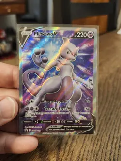 Pokemon Mewtwo v Holo SWSH229 Sword & Shield Promo Card Near Mint Condition - Image 1
