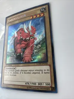 Yugioh LCJW-EN143 - Sabersaurus - SECRET RARE 1st Edition - Image 3