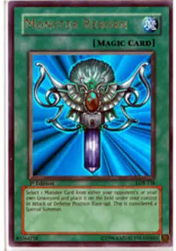 Heavily Played Monster Reborn - LOB-118 - Ultra Rare - Unlimited Edition - YuGiO - Image 1