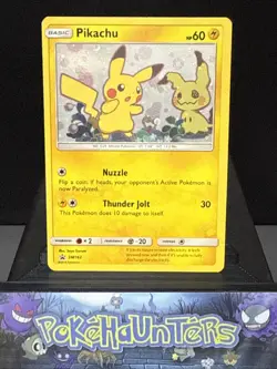 Pokemon Card Pikachu SM162 Sun & Moon Holo Black Star Promo Team Up Played 2 - Image 1