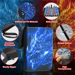 9 Pocket Card Binder with 60 Removable Sleeves Holds 1080 Game Sports Trading... - Image 5