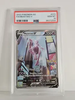 PSA 10 Mewtwo V 072/078 Pokemon Go Alternative Art Pokemon Card TCG GEM MINT - Image 1