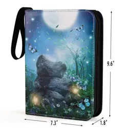 4 Pocket Trading Card Binders for 400 Cards, Cartoon Forest Night Moon Butter... - Image 2