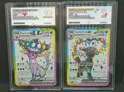 Pokemon Cards Umbreon 176 Espeon 175 Ace 9/10 Prismatic Evolutions Promo Cards - Image 1