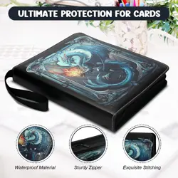 900 Pockets Card Binder, Trading Card Album with 50 Sleeves, Zipper, Organizer - Image 2