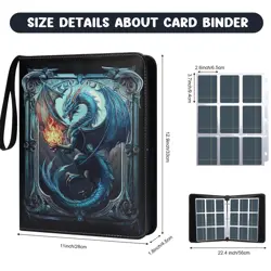 900 Pockets Card Binder, Trading Card Album with 50 Sleeves, Zipper, Organizer - Image 4