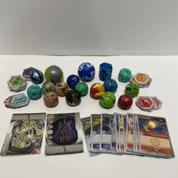 Lot of 17 Bakugan Battle Brawlers aquos, pyrus, haos, ventus, darkus with cards - Image 1
