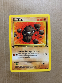 1st Edition Geodude 47/62 Fossil Set - Common Pokemon Card - NM/Mint - Image 1