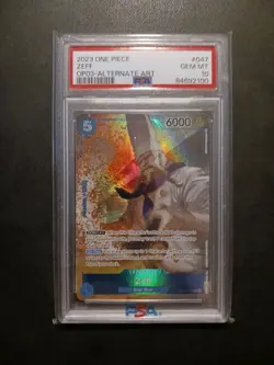 One Piece Card Game TCG OP03-047 Zeff Alt Art PSA 10 Pre-Errata - Image 1