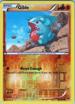Gible 68/122 Common - Pokemon TCG XY: Breakpoint - Reverse Holo (NM) - Image 1