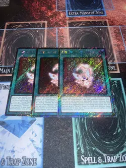 Yugioh x3 My Friend Purrely 1st Edition Platinum Secret Rare RA02-EN071 Playset - Image 1