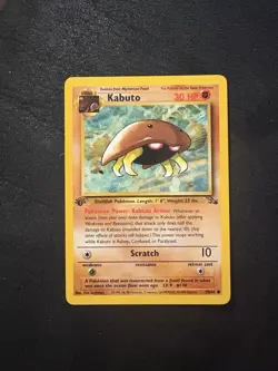 Kabuto 1st Edition Fossil Set Pokemon WOTC TCG Common Cards #50/62 LP+ - Image 1