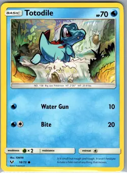 Totodile 18/73 Non Holo Shining Legends - Pokemon Card - NM - Image 1